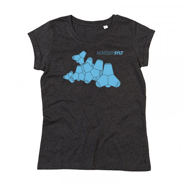 T-Shirt "Sylt Tetrapoden" für Damen, anthrazit