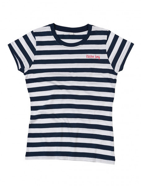 T-Shirt "Küsten Jung" für Herren, blau-weiß gestreift