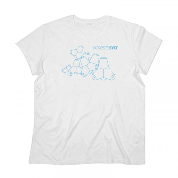 T-Shirt "Sylt Tetrapoden Kontur" für Herren, weiß