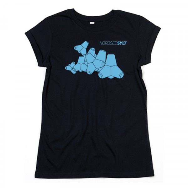 T-Shirt "Sylt Tetrapoden" für Damen, schwarz