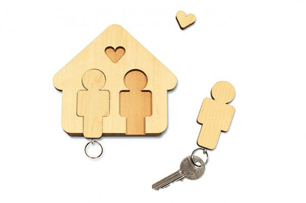 Schlüsselbrett "Home Sweet Home" aus Holz, Mann & Mann